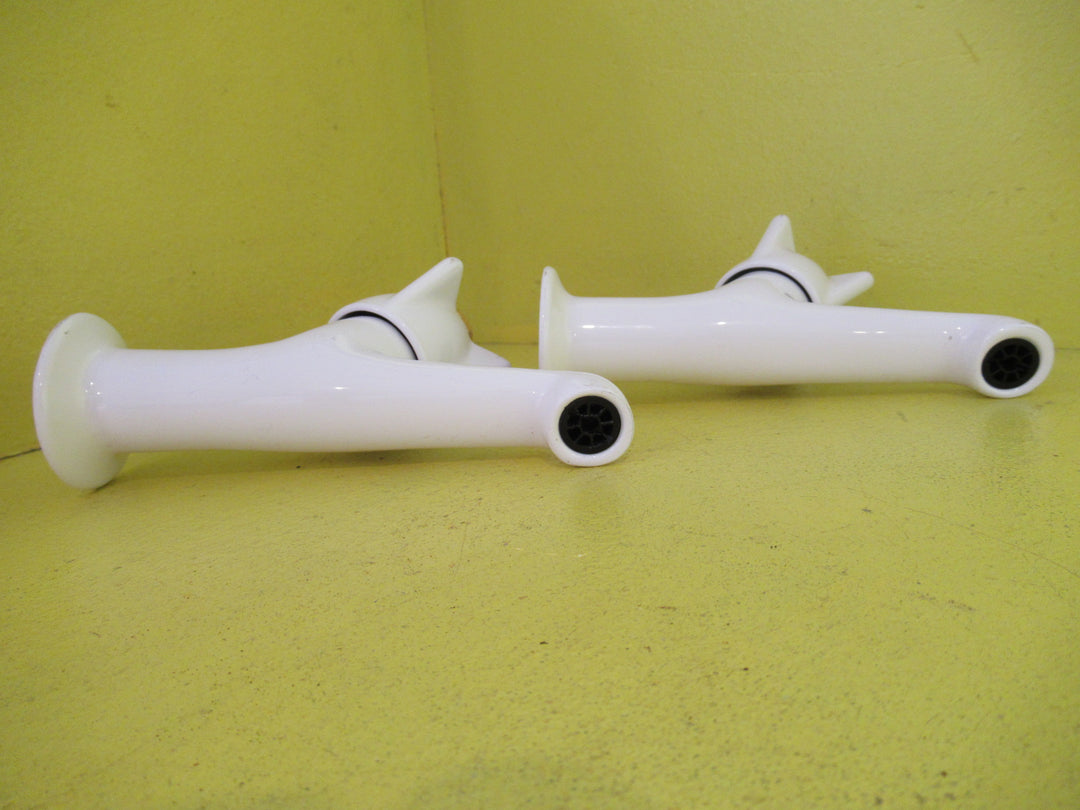 Wall Mounted Powder Coated White over Brass  Bath Tapware Hot & Cold  150D x 90H x 60W