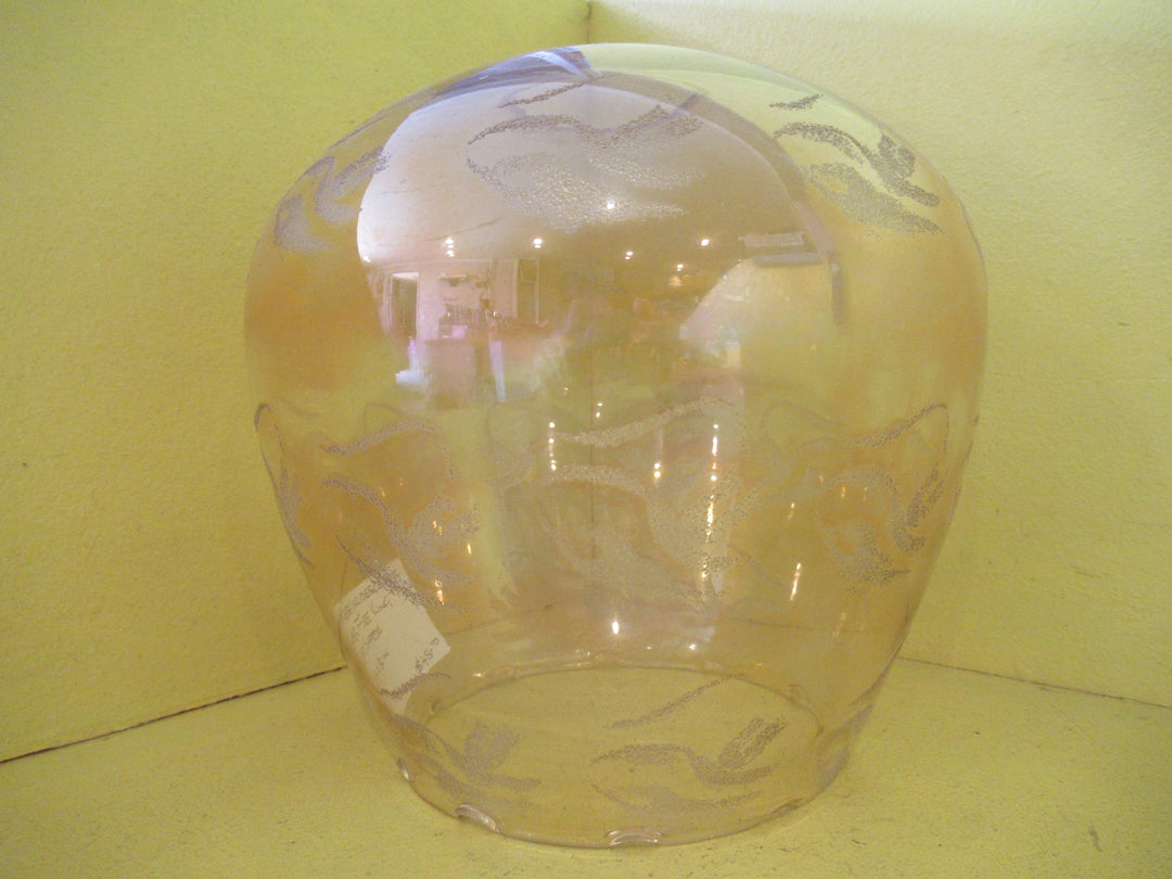 Vintage Iridescent Amber Fire King Light Shade  80H x 80W