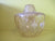 Modern Retro Amber Iridescent Patterned Glass shade with frilled bottom edging  80H x 80W