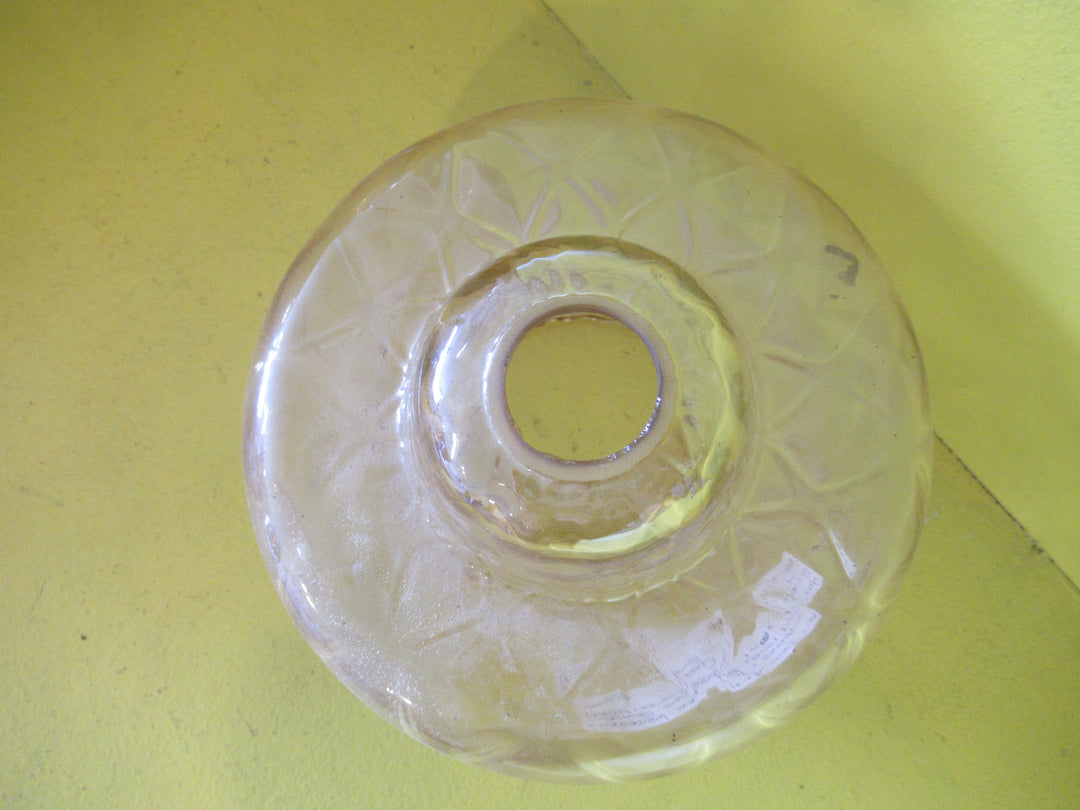 Modern Retro Amber Iridescent Patterned Glass shade with frilled bottom edging  80H x 80W