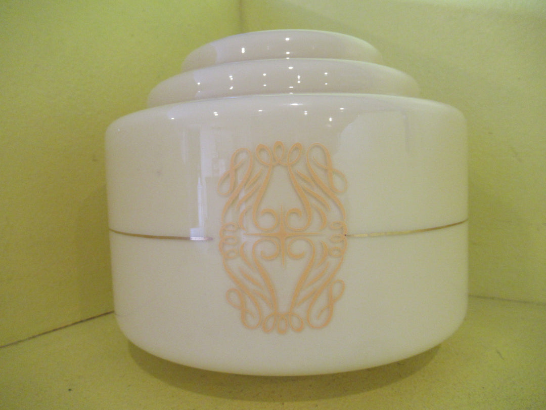 Art Deco Stepped Cream Light Shade with Gold Banding  65H x 80W
