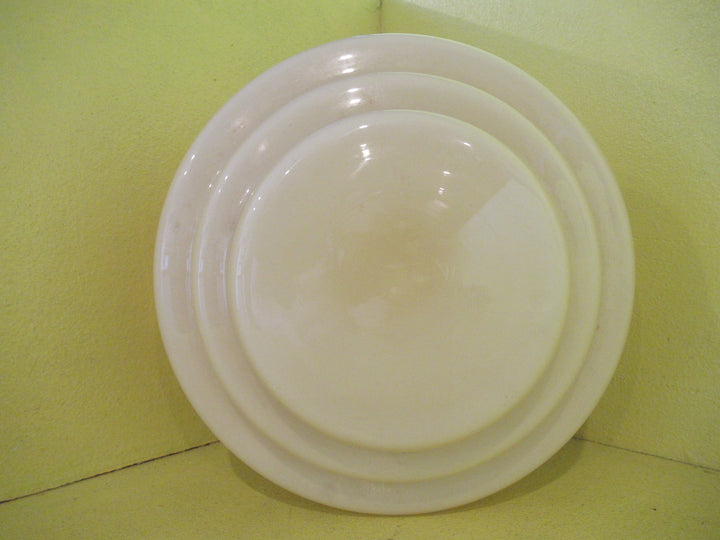 Art Deco Stepped Cream Light Shade with Gold Banding  65H x 80W
