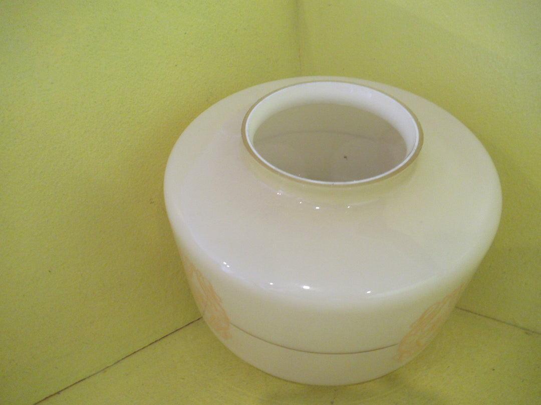 Art Deco Stepped Cream Light Shade with Gold Banding  65H x 80W