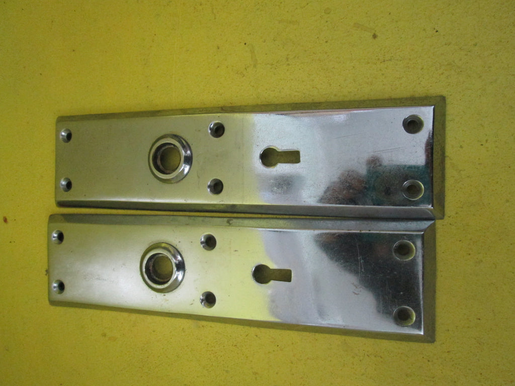 Chrome Rectangle Bevelled Edged Door Plates 215L x 55W x 8D