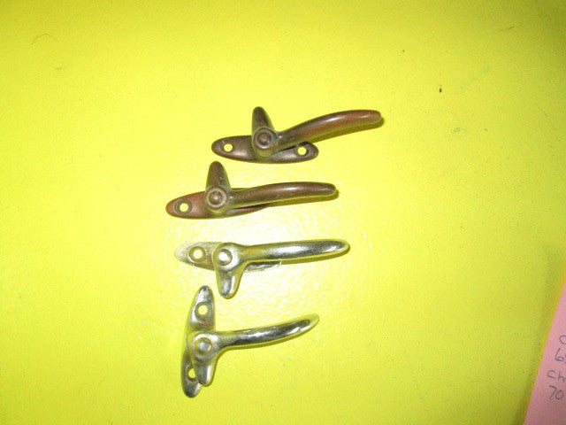 Small Chrome & Brass Spilt Rail Fasteners for Wooden Windows