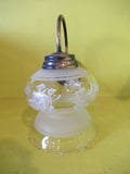 Ornate Brass with Curvy Delicate Shade with Hand Painted Roses & Frosted Glass Scones
