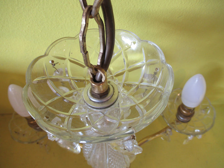 Clear Glass & Brass Crystal Pendant Light  400 x 400 x 400W x 650H