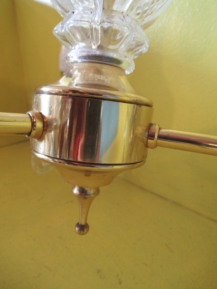 Clear Glass & Brass Crystal Pendant Light  400 x 400 x 400W x 650H