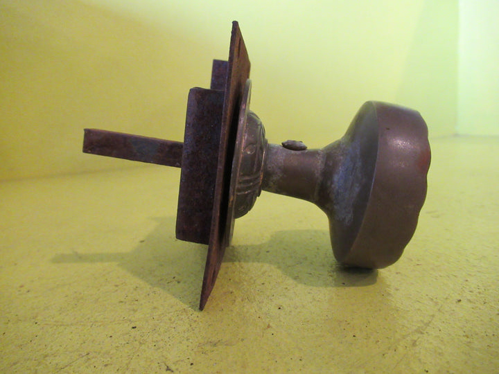 Solid Brass Patterned round Handle 50W x 45D with Copper Door Plate & Cabinet Lock  71W x 75L x 15D
