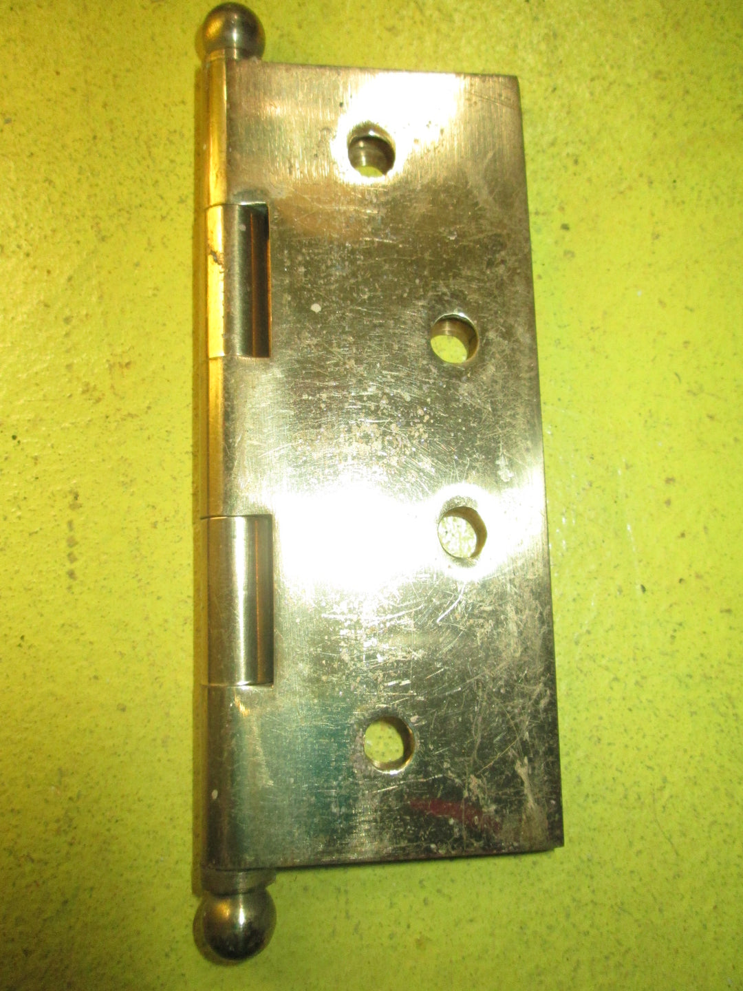 Brass 4 Holed Butt Hinge with Ball Finials 102L x 44W