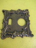 Vintage Brass Light Switch Cover Plate   120L x 130W