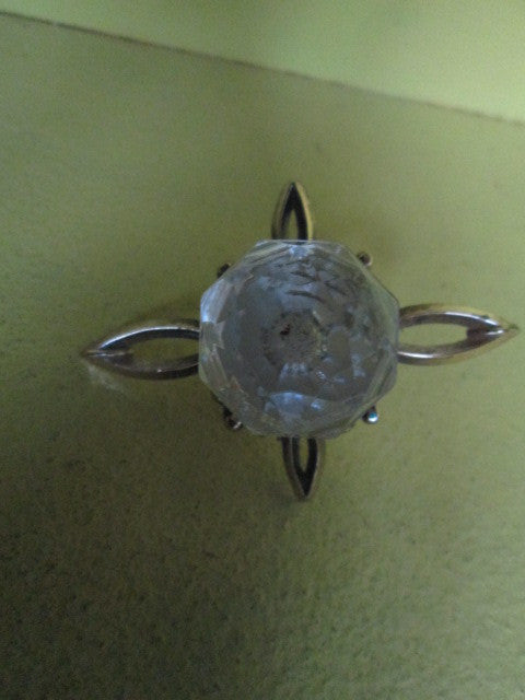 Art Deco Plastic Crystal Knob with Cross Plate