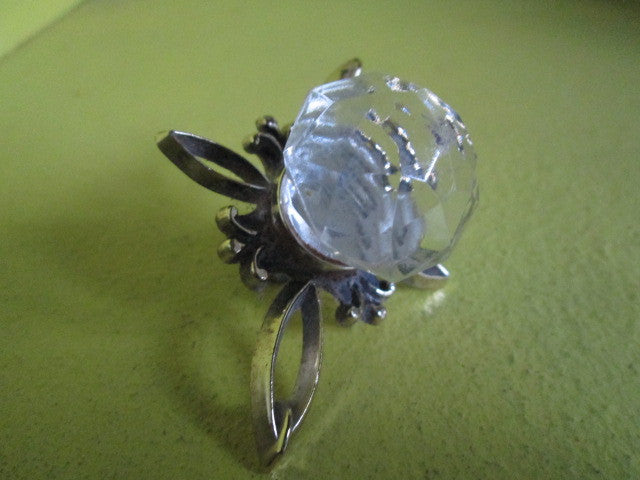 Art Deco Plastic Crystal Knob with Cross Plate