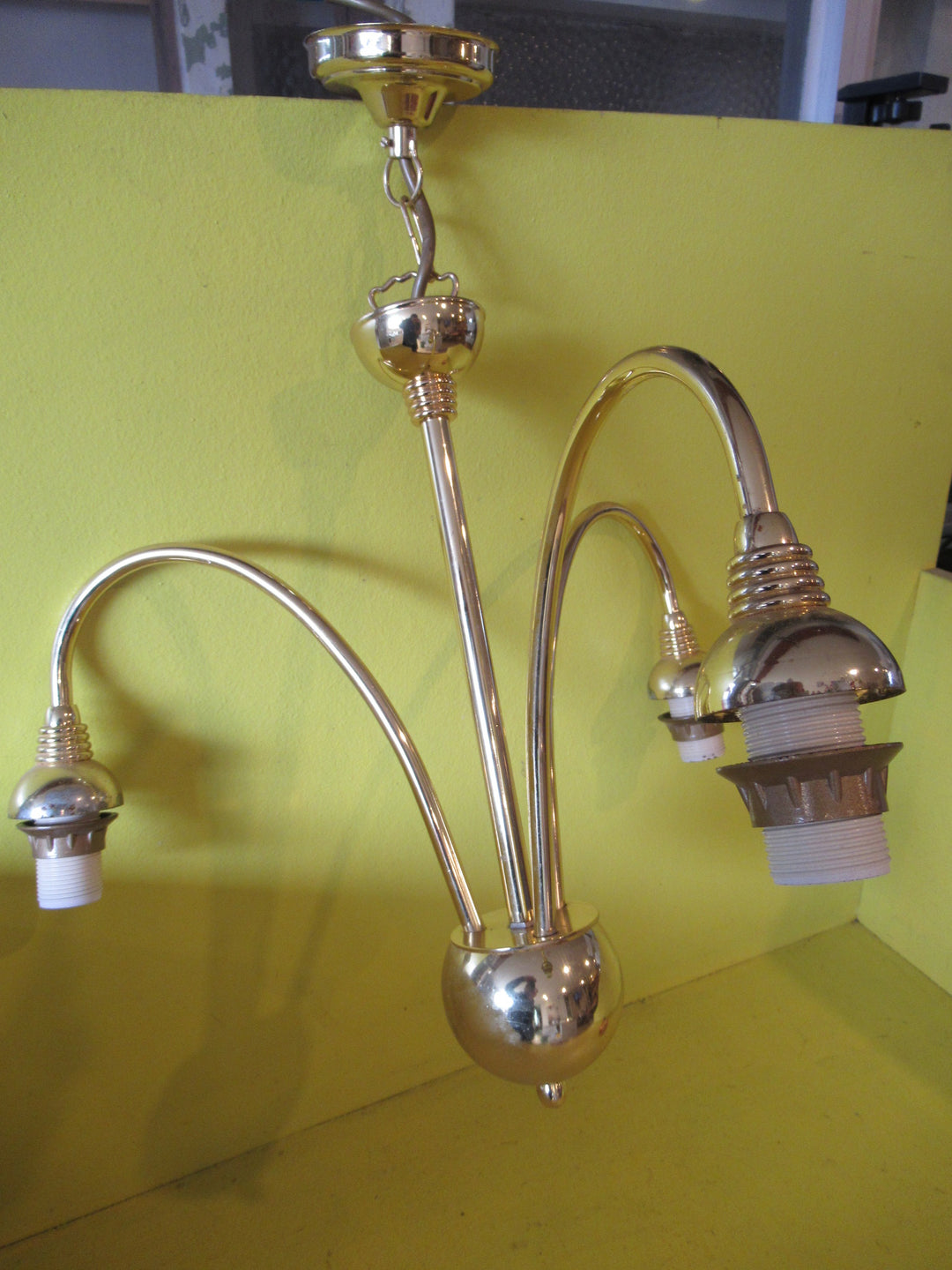 Retro Brass effect 3 socket Ceiling Light  440L x 400W x 400D