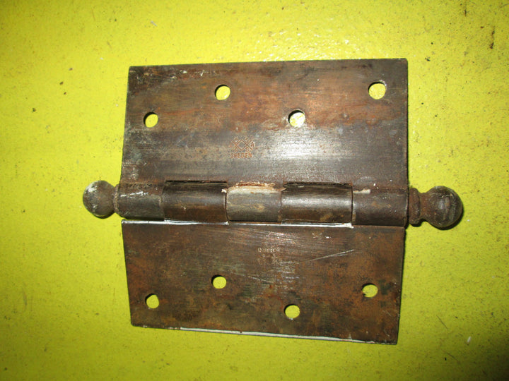 Antique Copper Finish Door Hinge with Ball Finials 76-89-102L x 40-52-62W x 3-4D
