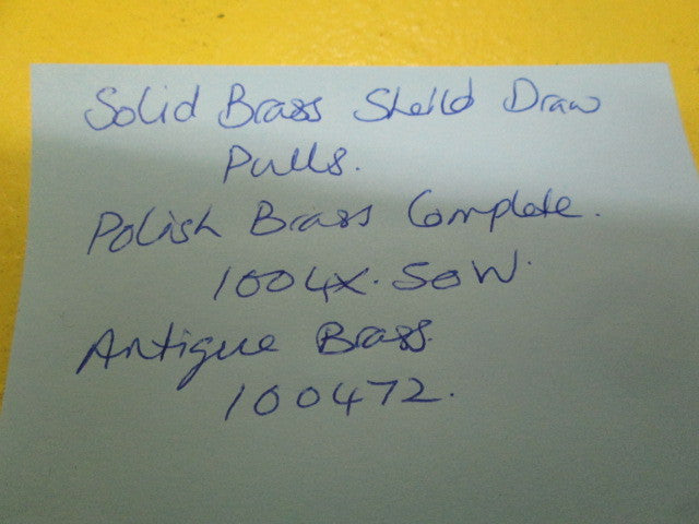 Solid Brass Shield Draw Pulls
