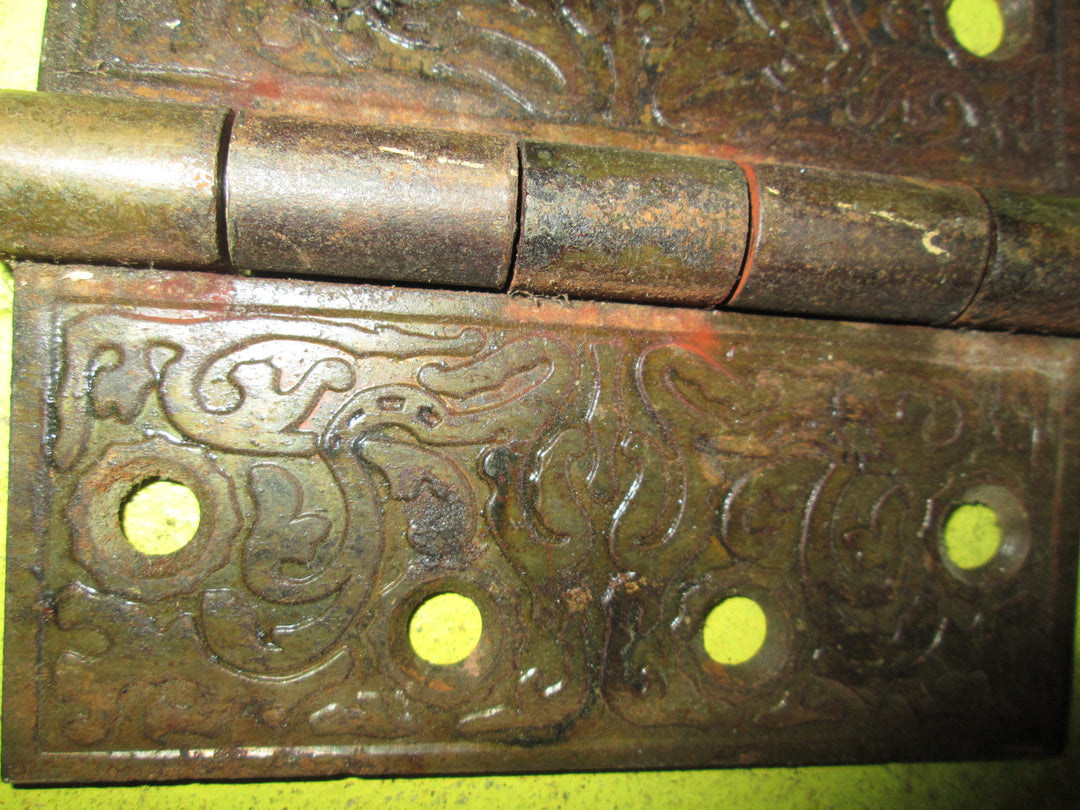 Antique Copper Finish Door Hinge with Ball Finials 76-89-102L x 40-52-62W x 3-4D