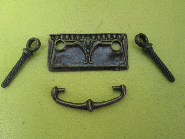 Rectangle Ornate Brass Pull Handles