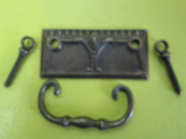 Rectangle Ornate Brass Pull Handles
