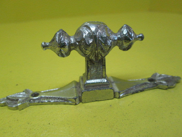 Vintage Chrome/Metal Pull Knob with Ornate Plates