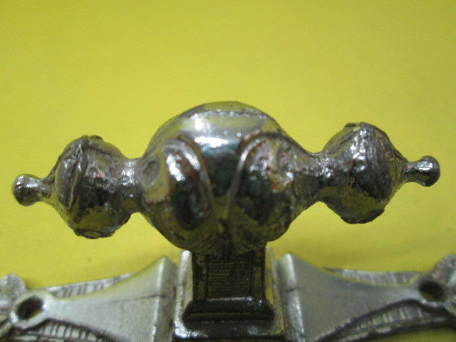 Vintage Chrome/Metal Pull Knob with Ornate Plates