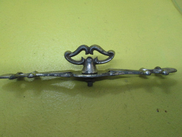 Vintage Chrome/Metal Pull Knob with Ornate Plates