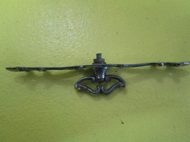 Vintage Chrome/Metal Pull Knob with Ornate Plates