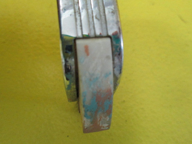 Art Deco Ribbed Pull Handle with Bakelite Edges