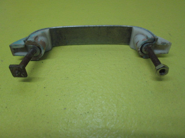Art Deco Ribbed Pull Handle with Bakelite Edges