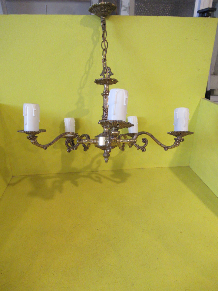 Antique Brass 5 socket ceiling Light   500H x 500W