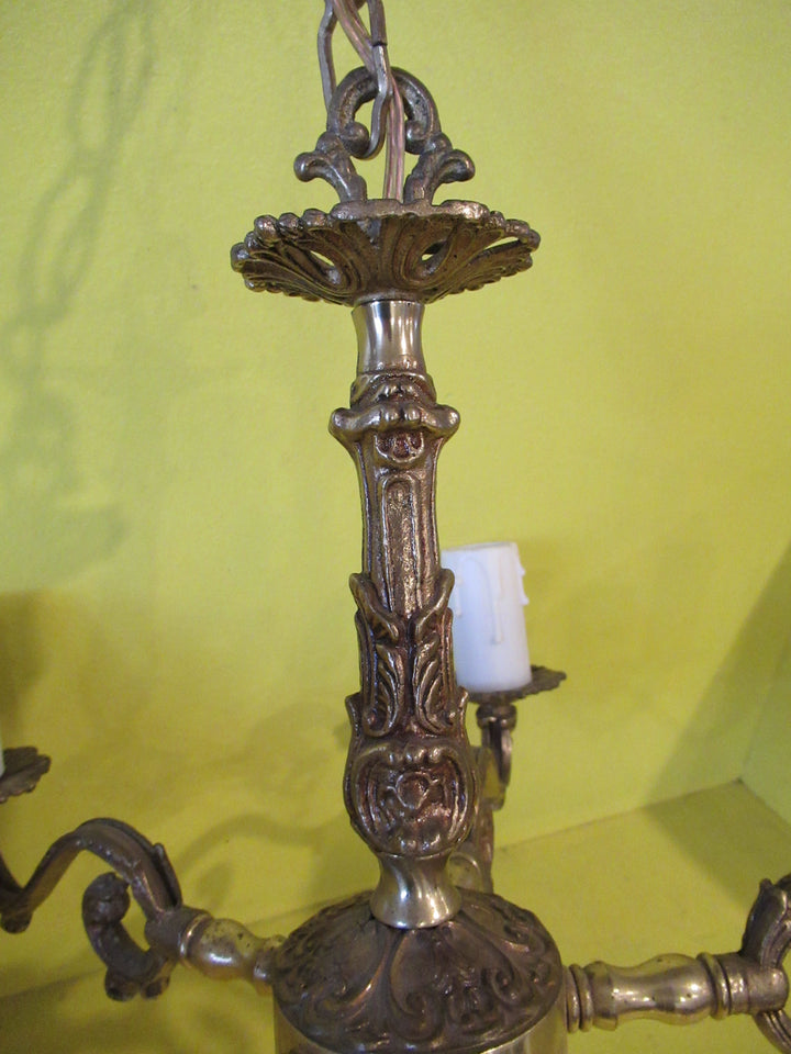 Antique Brass 5 socket ceiling Light   500H x 500W