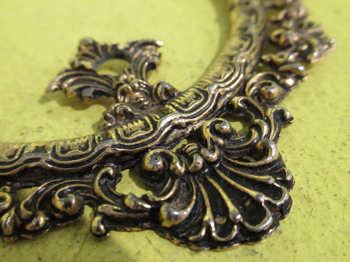 Art Nouveau Patterned Oval Brass Light Switch Surround  150L x 110W