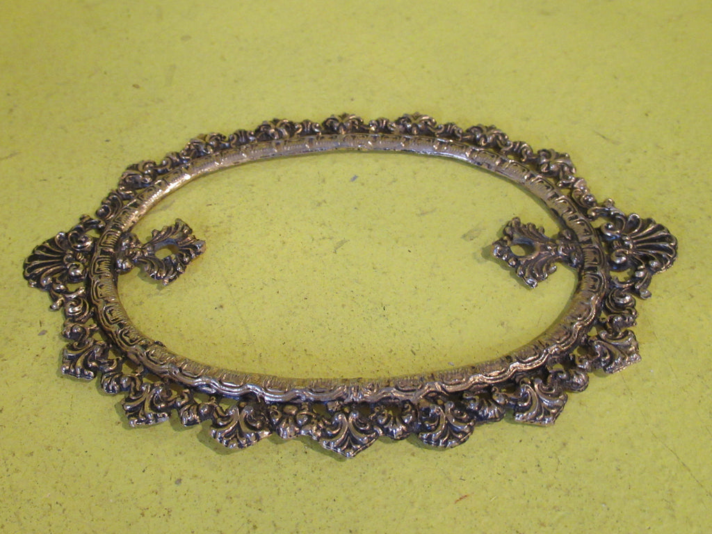 Art Nouveau Patterned Oval Brass Light Switch Surround  150L x 110W
