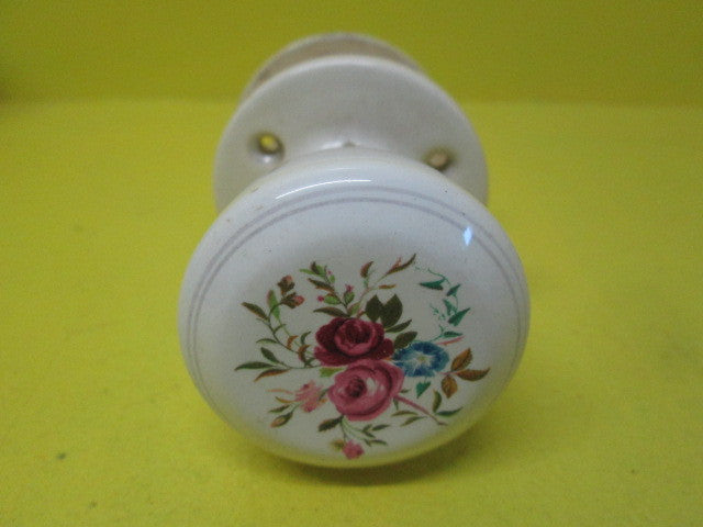 Bouquet of Roses Porcelain Door Knobs & Plate