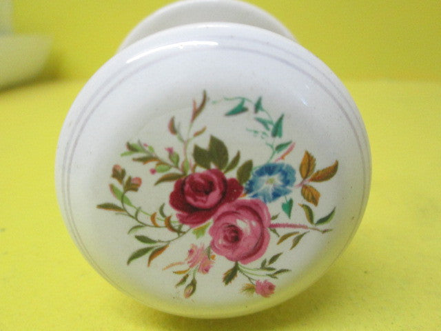Bouquet of Roses Porcelain Door Knobs & Plate