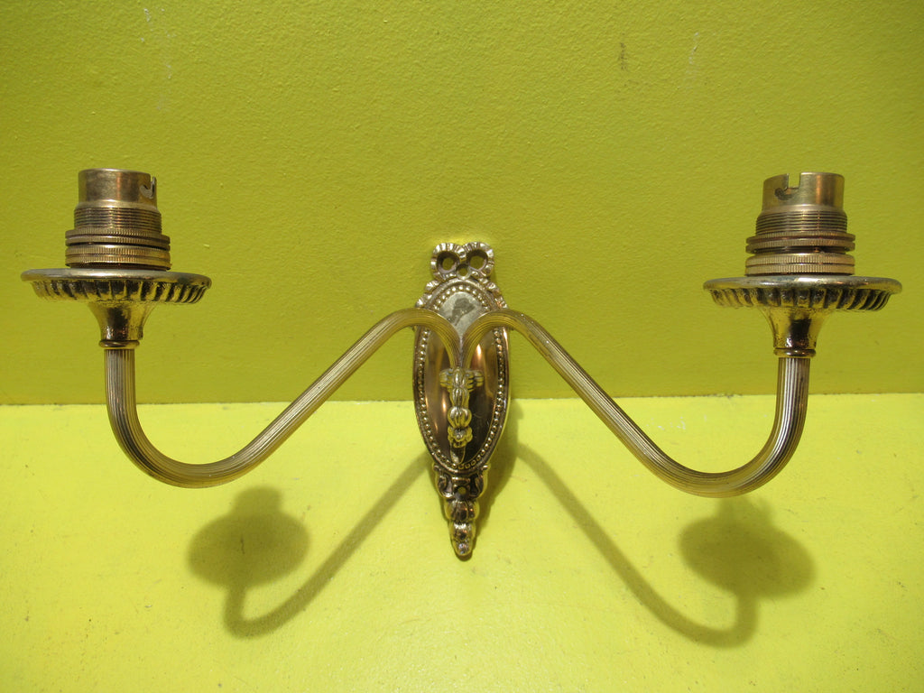Retro Brass Effect Double Light Wall Sconce   170H x 210D x 290W