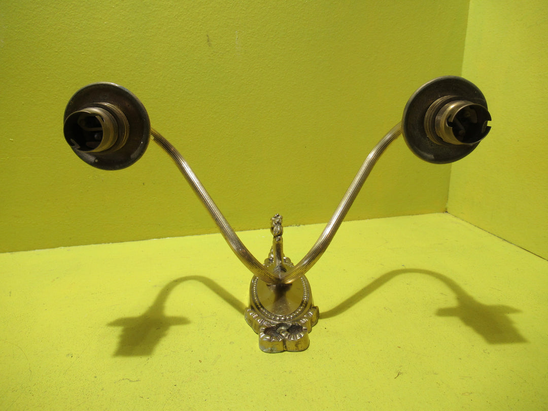 Retro Brass Effect Double Light Wall Sconce   170H x 210D x 290W