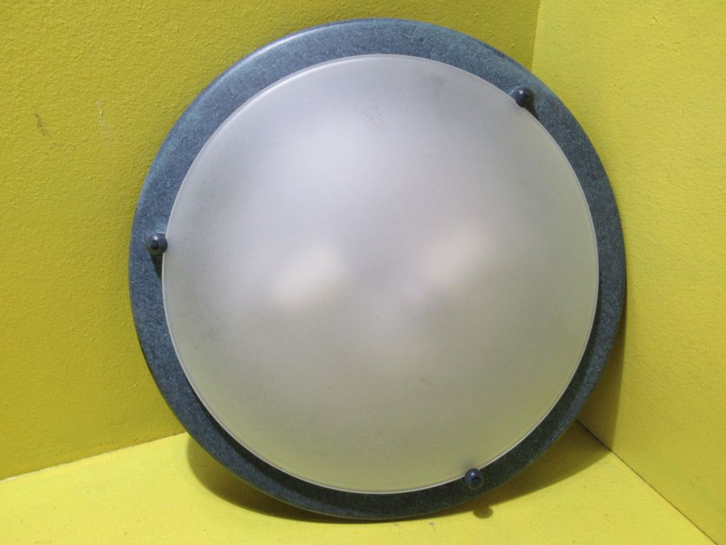 Modern Green Wall Light with Frosted Glass Dome   300 Dia x 85D