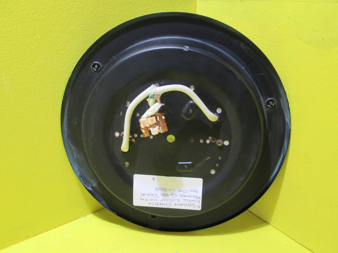 Modern Green Wall Light with Frosted Glass Dome   300 Dia x 85D