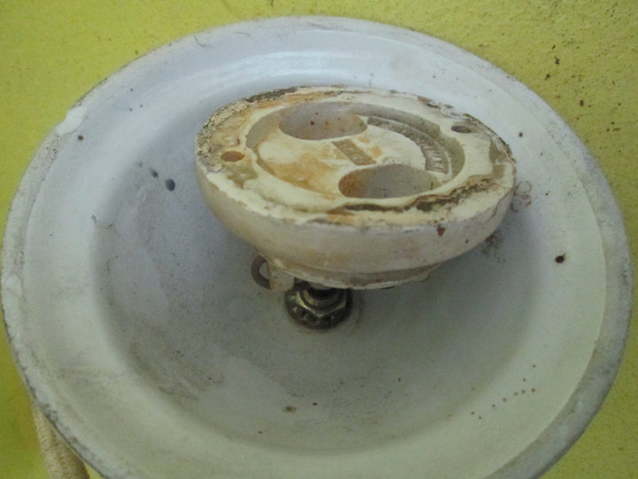 Vintage Porcelain Pendant Fitting 120D x 70H/Light Dome 90D x 90H