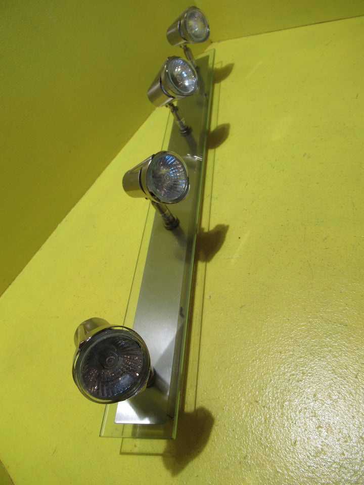 Modern Glass & Chrome Panel 3 & 4 light Spotlight    640L x 140H x 70W