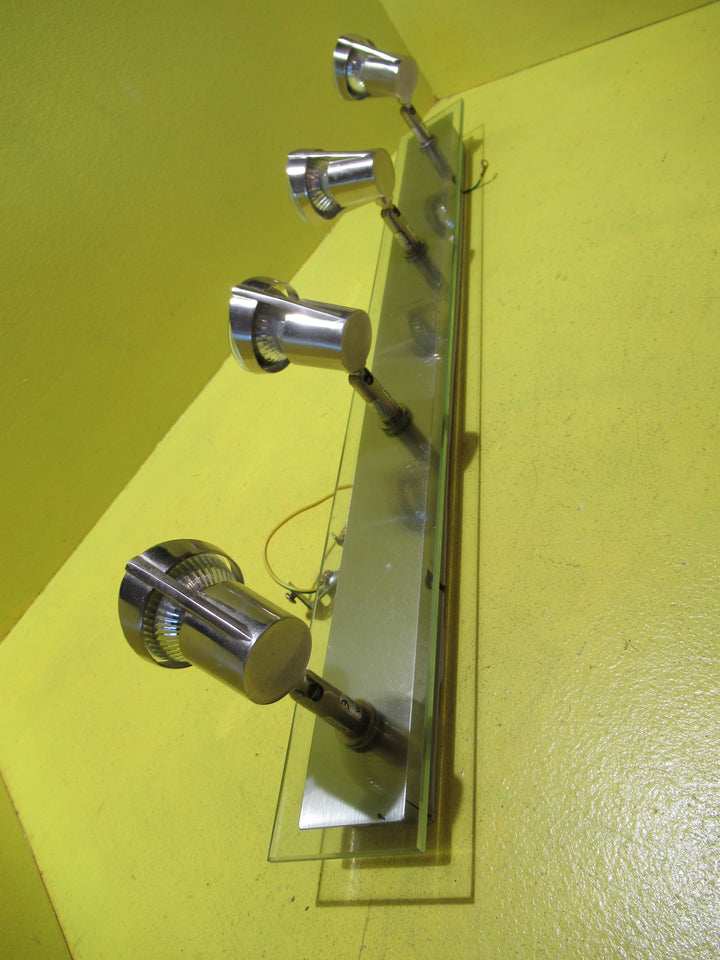 Modern Glass & Chrome Panel 3 & 4 light Spotlight    640L x 140H x 70W