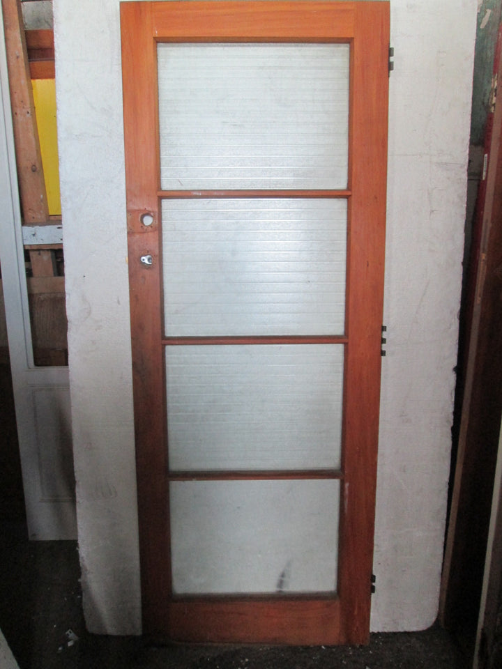 4 Lite Ribbon Glass Native Timber Door 1940H x 740W x 42D