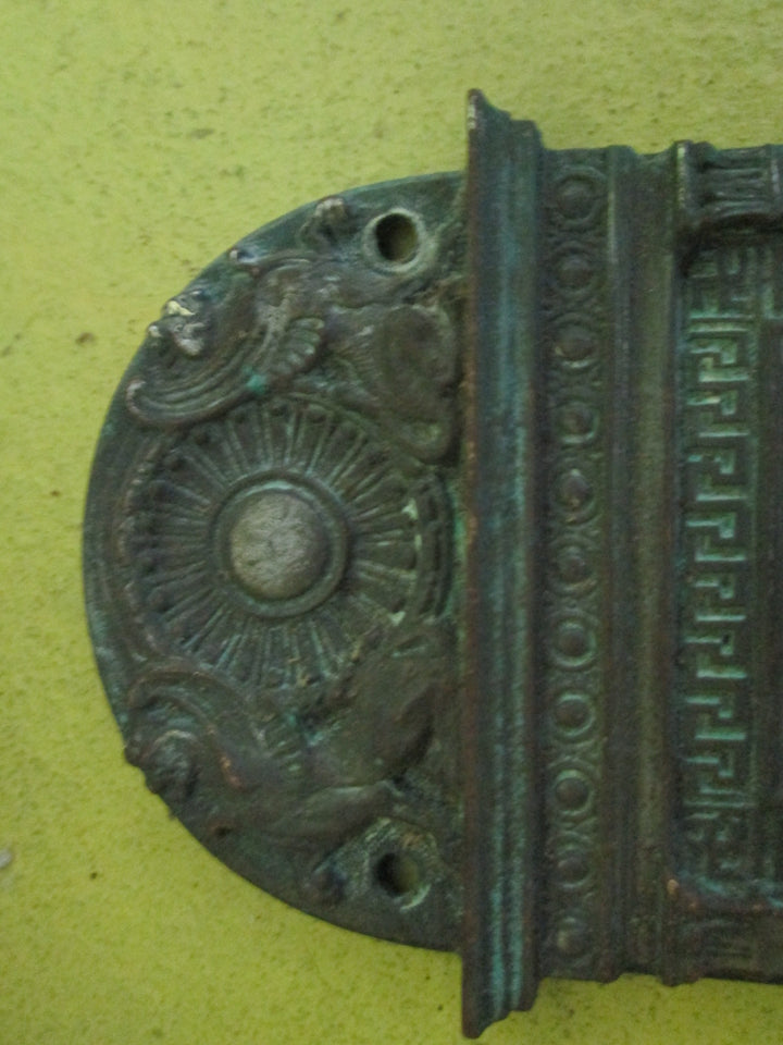Bronze Ornate Door Plate with the Griffin Heading on the Plate