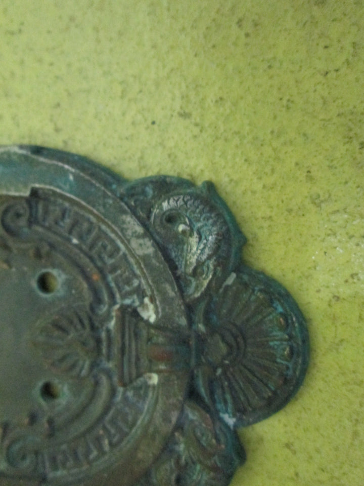 Bronze Ornate Door Plate with the Griffin Heading on the Plate