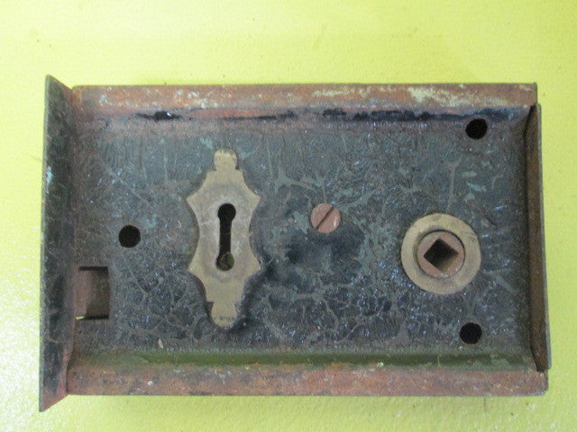Victorian Rim Lock with Ornate Key hole surround