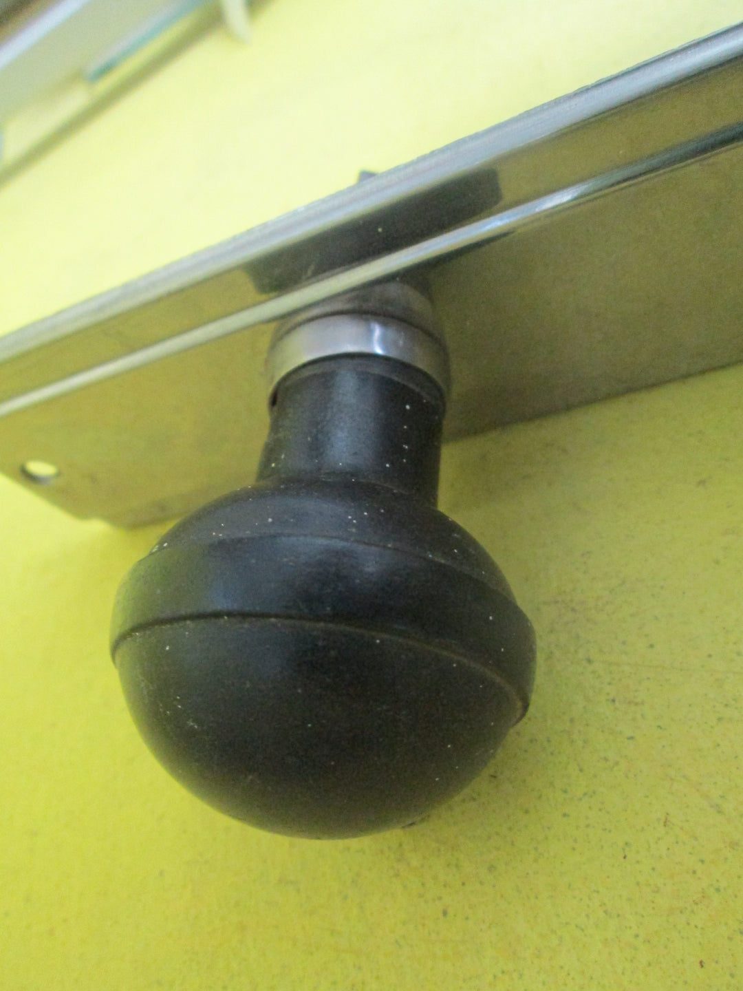 Art Deco Hallway Stepped Chrome Plate with Black Round Bakelite Handle 195L x 50W/45D x 60H