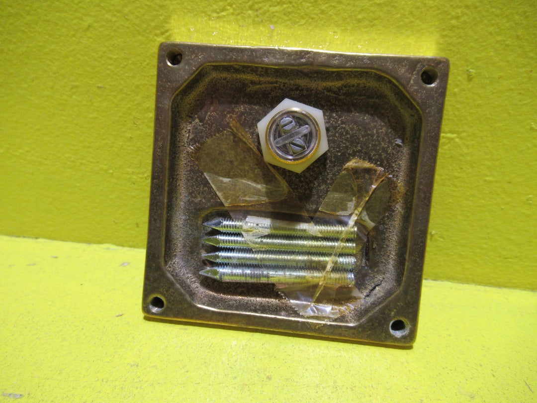 Polished Brass Push Button Door Bell with Name Plate   77 Dia