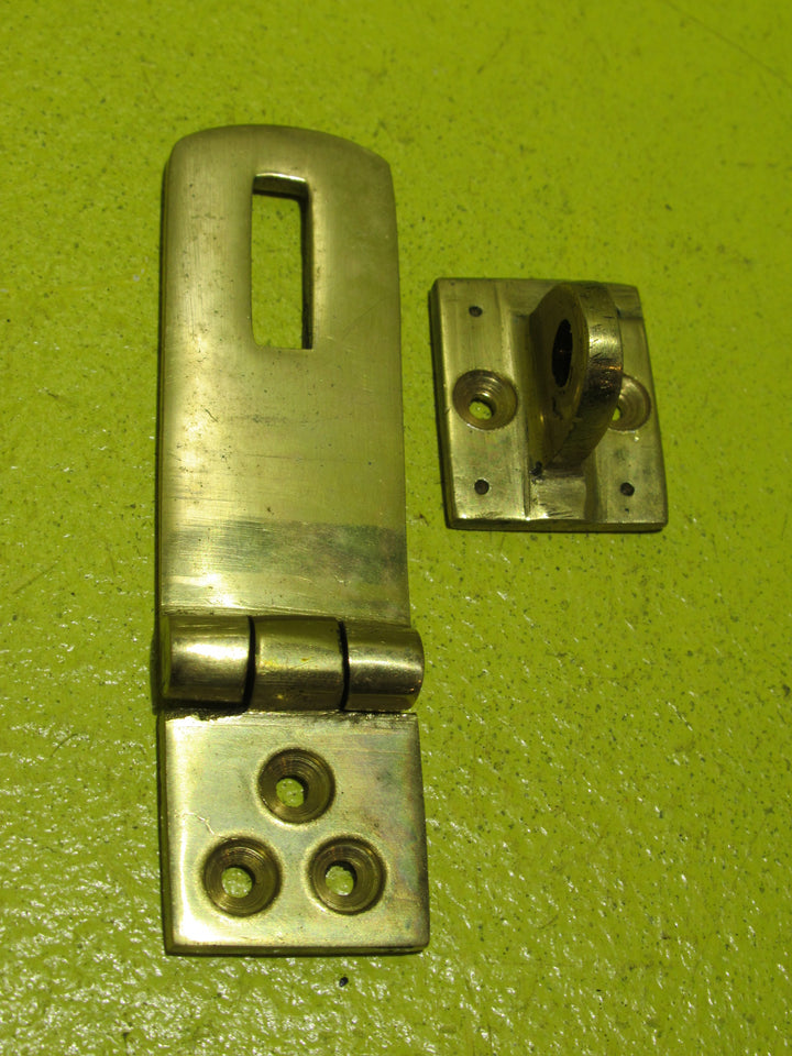 Vintage Brass Safety Hasp & Staple   80L x 25W