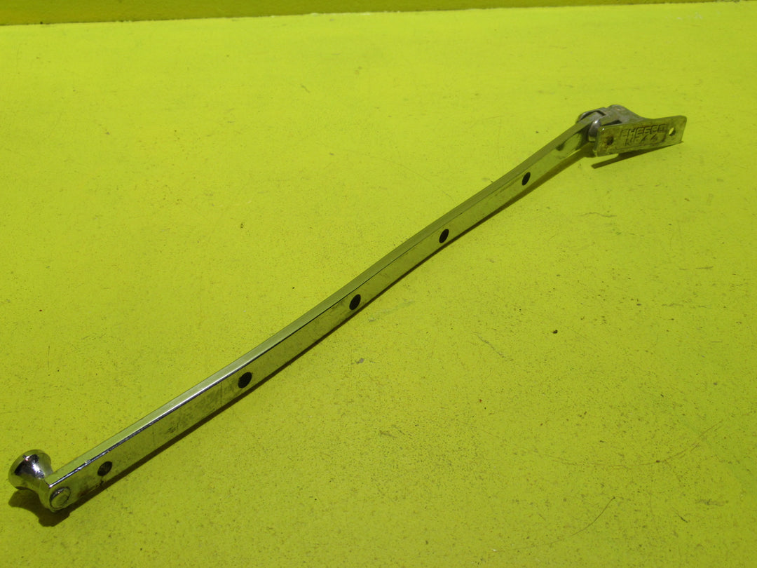 Chrome Casement Stay with Vortex Handle Rectangle end 2 holed   365L x 11W